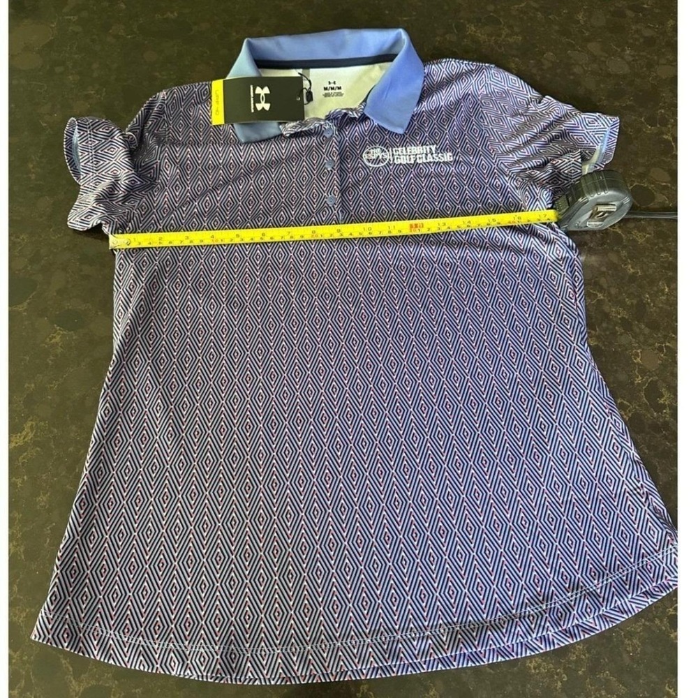 Under Armour Playoff Ace Polo Womens Medium Blue Diamond ESPYS V Foundation NEW - Picture 2 of 7
